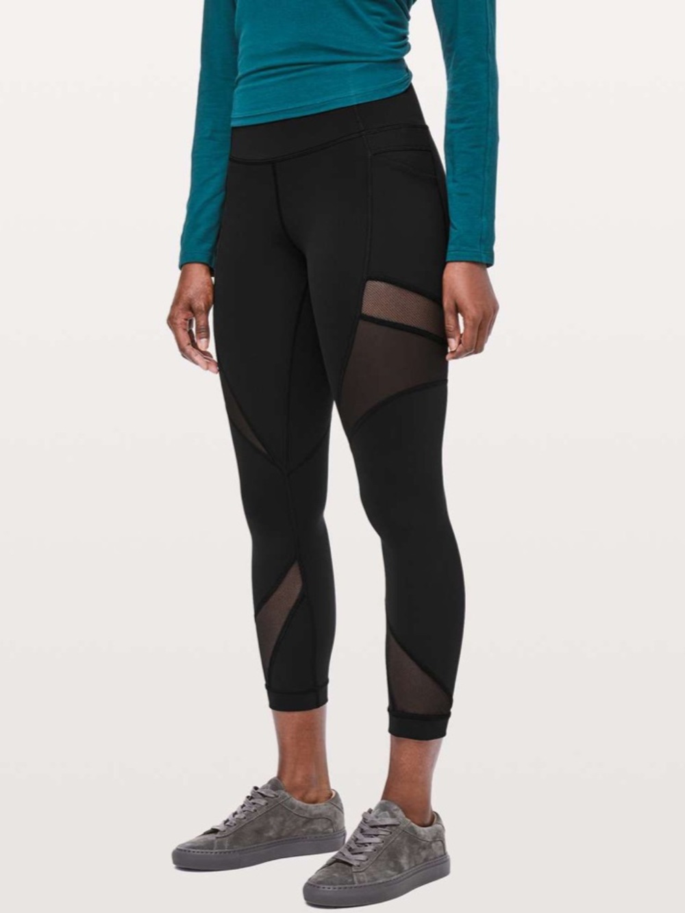 Lululemon Leggings Womens Size 8 Mesh in Motion Crop 23 Luxtreme Yoga Gym Run